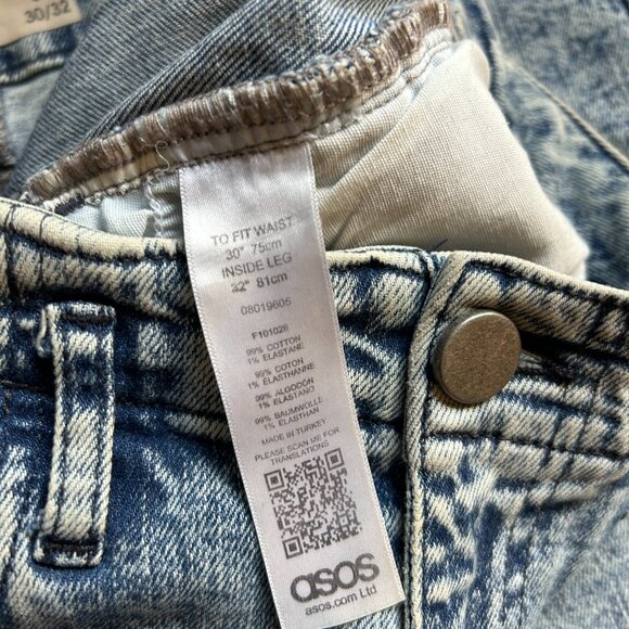 ASOS Acid-Wash Stretch Denim Jeans (Like New) - Picture 9 of 12